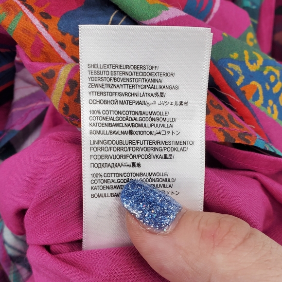 Anthropologie Farm Rio Rainbow Macaws Mini Dress Puff Sleeve Ruffle NEW - Picture 8 of 8